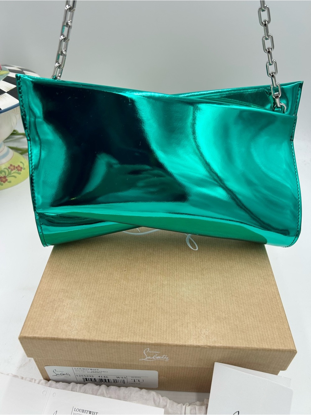 Women's Christian Louboutin LOUBITWIST clutch/shoulder bag made in Italy - Picture 7 of 16